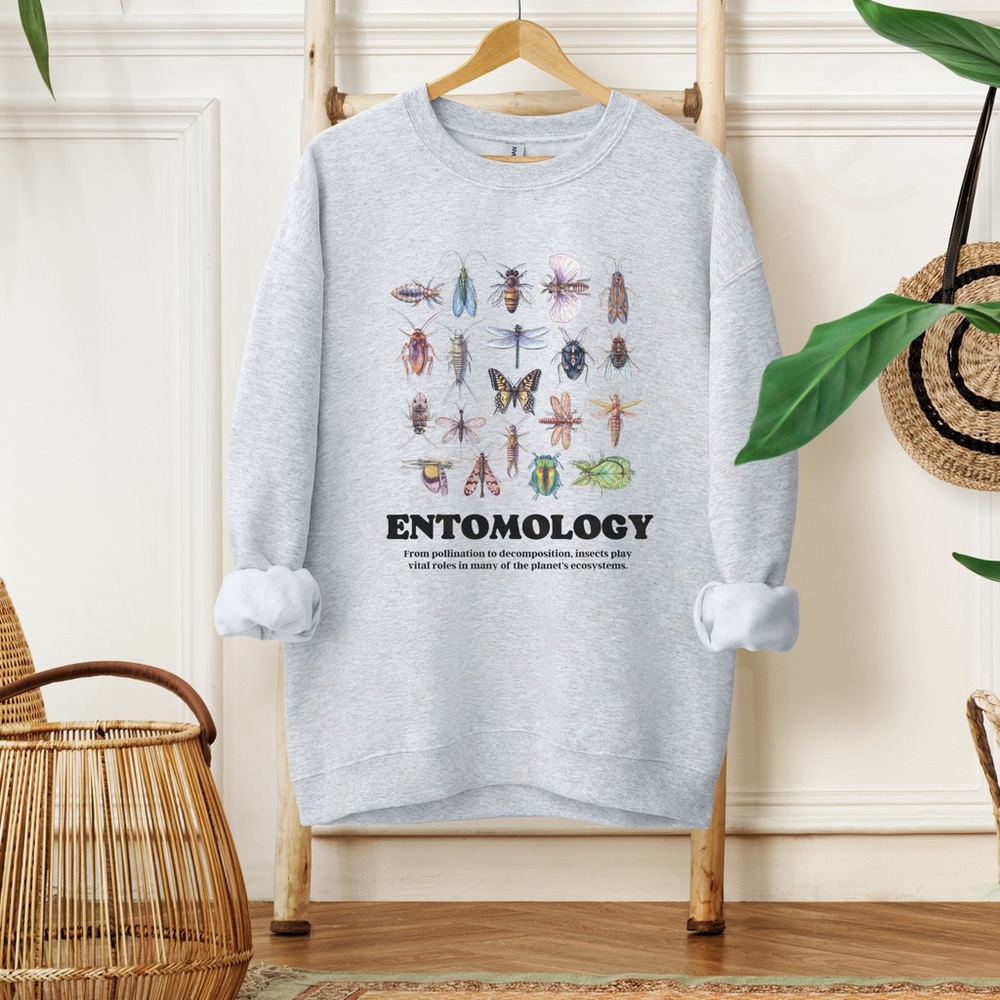 🚨 LAST ONE 🚨 Entomology Insect Science Graphic Crewneck Sweatshirt - Picture 4 of 11